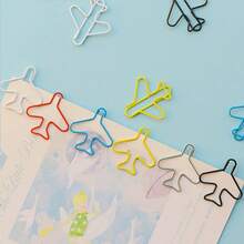 10/20/40pcs Creative Airplane Shaped Gold Rose Color Metal Paper Clips, Office Supplies, Suitable For Planner, Notebook, Card Packaging, Office School Stationery Gift - Airplane - View 5