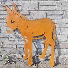 Rusty Metal Garden Donkey Stake, Rustic Donkey Sculpture Ornament, Farmhouse Outdoor Decor, Gift For Gardening Enthusiasts - Donkey Stake - View 9