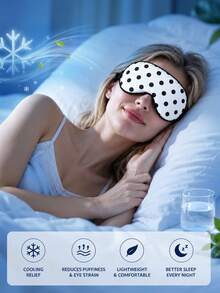 1pc Polka Dot Sleep Eye Mask, Adjustable Strap Eye Mask, Polka Dot Pattern, Sleep Light-Blocking Eye Protection, Breathable And Light-Blocking, Relieve Eye Fatigue, Suitable For Girls' Naps, Applicable For Midday Rest, Office Workers, Students And Indoor/Outdoor Use, Dorm, Travel Essential, Bridal Party Favor - Multiple Styles - View 9