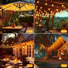 Solar Powered Bubble String Lights 43.69ft/25.65ft/18.4ft, 8 Flashing Modes And 100/50/20 LED Bubble Balls, Modern Style, Plastic Material, Switch Control, For Garden, Christmas, Wedding, Birthday, Holiday Theme Decoration - Solar Bubble Ball - View 10