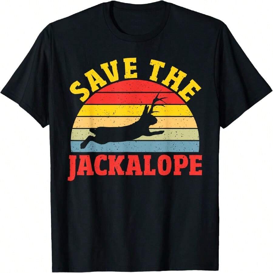 Jackrabbit Mythical Animal Cryptozoology Save The Jackalope T-Shirt - Black - View 1