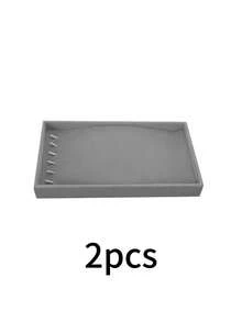 8pcs Grey Jewelry Display Storage Tray Set, Velvet Jewelry Display Tray, Suitable For Storing Earrings, Studs, Necklaces, Rings, Bracelets, Watches, Lipsticks, Perfumes, Cosmetics, Etc., Ideal For Use In Bathroom, Bedroom, Vanity, Multiple Styles Available, Perfect Gift - Multicolor - View 11