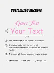 1个定制祝福标牌，毛毡材质，适用于气球拱门装饰，适合生日派对、洗礼仪式、情人节背景、DIY礼物、手写祝福语、婚礼贴纸、礼物贴纸、定制全息姓名贴纸（可用于玻璃杯、杯子、滚轴、气球等）、书法贴纸、玻璃杯姓名贴纸、礼盒装饰 - 單行多色2 - 查看 33