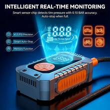 Portable Air Pump Mini Bicycle Pump With Built-In LED Light Suitable For Car/Motorcycle/Bicycle Tire Inflation Car Accessories/Car Essentials/Gift 7.4V 2000mAh - Multicolor - View 4