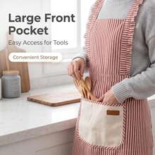 1pc Premium Kitchen Apron, Sweet Style, Workwear, Suitable For All Seasons Cooking, H-Shaped Wide Strap Apron, Unisex, With 2 Pockets, Suitable For Chef Cooking, Gardening, BBQ, Cafe, Painting, Baking - Multicolor - View 5