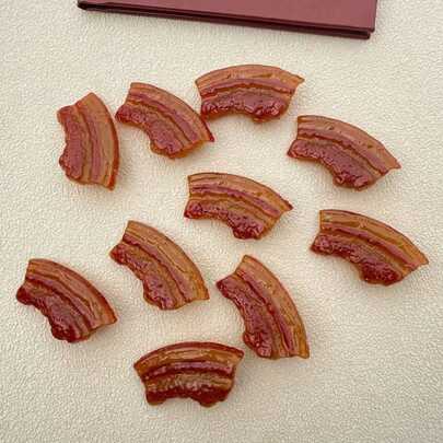 3pcs Cartoon Cute Realistic Food Pork Ribs Pork Belly Braised Pork Cured Meat INS Funny Quirky Hair Clips Realistic Cooked Meat Slices Hair Clips