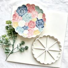 1pc Round Lace Edge Tray-Style Soft Clay Cutting Mold, Suitable For DIY Mini Jewelry Storage Dish To Store Rings, Earrings And Small Accessories - White - View 6