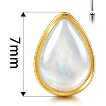 1 buah Anting Tindik Bibir/Hidung Bentuk Tetesan Air Mata dari Baja Titanium ASTM F136 dengan Bagian Belakang Datar, Cocok untuk Tindik Medusa/Tulang Rawan/Conch/Helix - Tanpa ulir - View 5