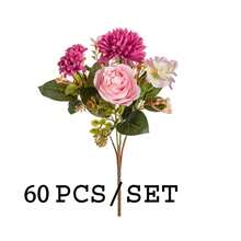 1pc/3pcs Artificial 7-Head Peony Hydrangea Bouquet, Bridal Bouquet Material, Home, Restaurant, Vase Decoration, Wedding Decoration, Backdrop Wall Decoration, Car Floral Decoration DIY Wreath Material, Doorway Decoration, Floral Material, Valentine's Day Gift, Autumn Decoration - Hot Pink - View 10