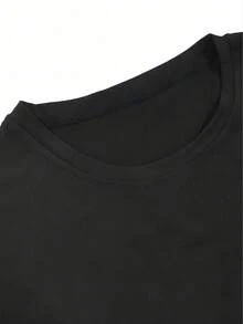 Women Casual Crew Neck T-ShirtCrafted From  Cotton.JND007 Gender-Neutral Design That Balances Laid-Back Comfort With Modern Edge-Seamlessly Transition - Black - View 7