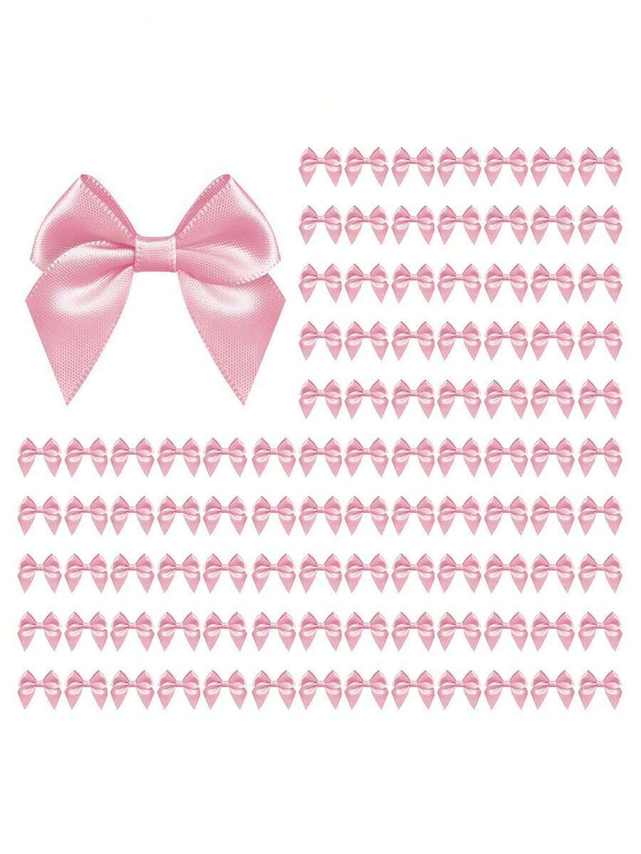20pcs/10pcs/1pc Pink Bows For Gift Wrapping,Satin Ribbon Bows,Small Bows For Crafts,Bow Decor,Mini Bows Decorations For Party BabyShower Birthday Wedding,Sewing,Scrapbooking,DIY Party Baking Decoration,Flower Packaging Decoration - A - View 1