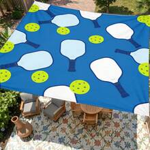 1pc Pickleball Pattern Sun Shade Canopy, Modern Style, Colorful, Large Size, UV Protection, Sturdy And Durable, Easy To Install, Suitable For Beach, Garden, Patio, Includes Rope - Blue - View 6