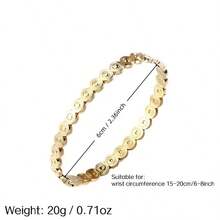 Stainless Steel Gold Stackable Bracelet, X-Shaped Open Bangle, Round Disc Chain And Oval Pig Nose Chain, Women's Minimalist Daily Gift Jewelry - X-shaped Bracelet - View 2
