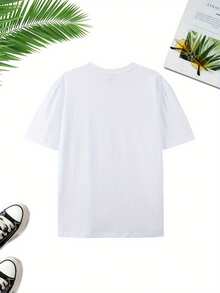 Men's Vintage T-Shirt, Casual And Versatile, With Cartoon Character Prints, Summer Tops - 白色 - 查看 2