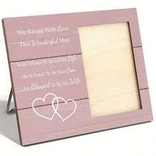 Marco de fotos de escritorio horizontal de estilo moderno - Con él por el resto de mi vida Marco de fotos de gratitud - Regalo rectangular para fiesta, regalo de boda Pasar mi vida juntos, Coleccionar citas de amor - 1PC - Ver 5