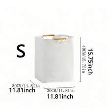 便攜式亞麻洗衣籃，可折疊附手柄洗衣收納桶，居家髒衣與雜物收納整理盒，易於收納 - 彩色 - 查看 10