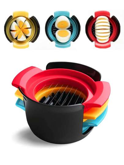 3-In-1 Multi-Purpose Stainless Steel Egg Slicer For Hard Boiled Eggs – Effortless Egg Cutter, Cutting Out Regular And Beautiful Shapes