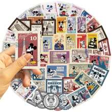 50PCS Disney Vintage Mickey Stamps Stickers Cartoon Cute Graffiti Decals For Laptop Scrapbook Luggage Diary Sticker - Multicolor - View 7