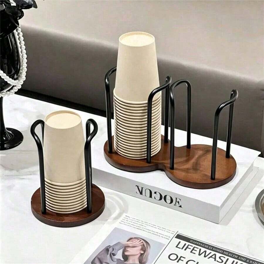 1pc Premium Paper Cup Holder, High-Quality Paper Cup Rack, Desktop Coffee Table Organizer, Tea Cup & Coffee Cup Holder, Suitable For Water Dispenser, Cup Storage Rack, Bar Counter Organizer