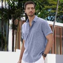 Camisas Hombre Casuales Manga Corta - con Botones Ocultos Tejido Fresco Y Transpirable para Playa Uso Diario Vacaciones Reuniones Ocio - Blanco - Ver 2