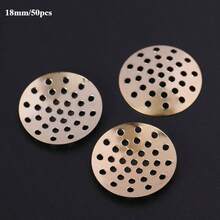 50pcs Round Hollow Metal Tray, Perforated Disc Base, Handmade Metal Brooch DIY Jewelry Accessories - Round Hollowed-out Tray - View 16