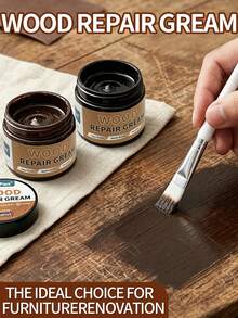 Wood Repair Paste - Furniture Repair Paste, Brown Repair Paste. Suitable For Repairing Scratches, Cracks And Faded Marks. Suitable For Wooden Doors, Windows, Cabinets, Tables, Chairs, Floors And Office Furniture - Solid State - View 2