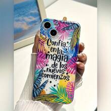 Funda protectora transparente anti-impactos con la frases motivadoras "Confía en la magia de los nuevos comienzos", compatible con iPhone 15/14/13/12/11/7/8/7Plus/8Plus/XSMAX/XS/X/XR. - Color mixto 1 - Ver 1
