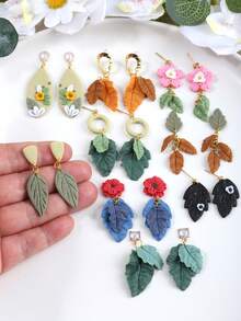 Leaf Shape Tiny Petal Clay Cutting Molds, Multipurpose Craft Supplies For Handmade Bohemian Earrings, Multi-Piece Polymer Clay Ornament DIY Kit - Leaf - View 3