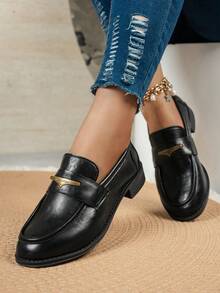 SHIHUA Loafers Spring/Summer New Soft Sole Slip-On Shoes Retro British Style Round Toe Commuter Shoes - Black - View 2