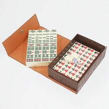 Set Mahjong Mini untuk Perjalanan, Dewasa, Permainan Mahjong Portabel Kompak 144 Ubin dengan Tas Jinjing, Ubin Mahjong Cina Ukuran Kecil untuk Liburan, Permainan Papan Perjalanan untuk Keluarga dan Teman - View 5