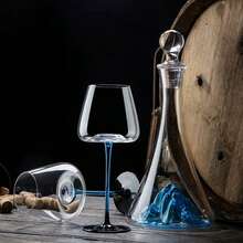 European Style Light Luxury Blue Iceberg Transparent Glass Decanter High-Value Red Wine Filter And Wine Dispenser - View 4