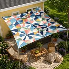1pc Beach Umbrella Pattern Sunshade Canopy, Modern Style, Colorful, Large Size, UV Protection, Sturdy And Durable, Easy To Install, Suitable For Beach, Garden, Patio, Includes Rope - Multicolor - View 8
