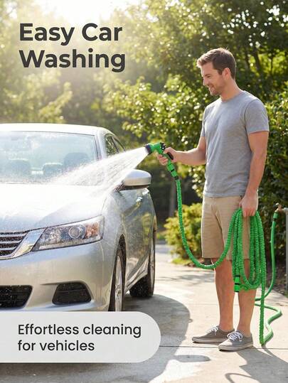 Expandable Flexible Garden Hose With High-Pressure Spray Nozzle, 8 Adjustable Watering Modes, Lightweight Retractable Magic Hose, Suitable For Lawn Watering, Pet Bathing, Car Washing, Yard Cleaning