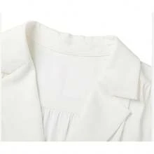 Blusa formal de manga larga con cuello en V y solapa para mujer - Gris,claro - Ver 4