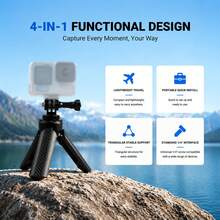Trípode portátil mini, soporte de trípode de cámara de escritorio, estabilizador de mano ligero, compatible con OSMO Pocket 4 & 3 & 2, cámara de acción, smartphone, webcam, vlog de viaje - Ver 5