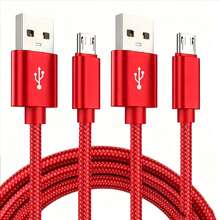 كابل شحن سريع Micro USB عالي السرعة بطول 3.3 قدم/6.6 قدم/9.9 قدم لهاتف أندرويد، كابل شحن طويل متوافق مع سامسونج، 1 قطعة/عبوة - متعدد الألوان - مشاهدة 40