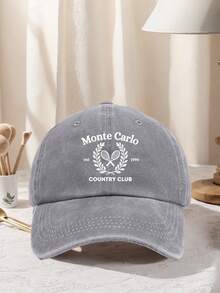 1件中性款 MONTE CARLO 印花棒球帽 可調節設計，適合徒步、登山、旅行及戶外活動防曬 - 蒙地卡羅 - 查看 7