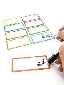 Colorful Border Magnetic Erasable Refrigerator Label Stickers, Creative Mini Magnetic Blackboard Memo Pads, Classification Label Stickers, Home Storage Food Memo Document Classification Magnetic Note Pads Set, Back To School - Multicolor - View 9