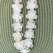 1 Yard White 3D Organza Lace Trim, Delicate Double-Layer Floral Decorative Sewing Trim, For Wedding Dress Hem, Bridal Gown, Hair Accessories, DIY Handmade, Clothing Decoration - Multicolor - View 6