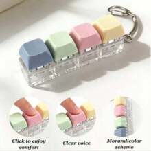 15pc Fidget Keyboard Keychain – Colorful Macaron Fidget Toy For Stress Relief, Eye-Catching Party Favor & Gift For Friends - one-size - View 1