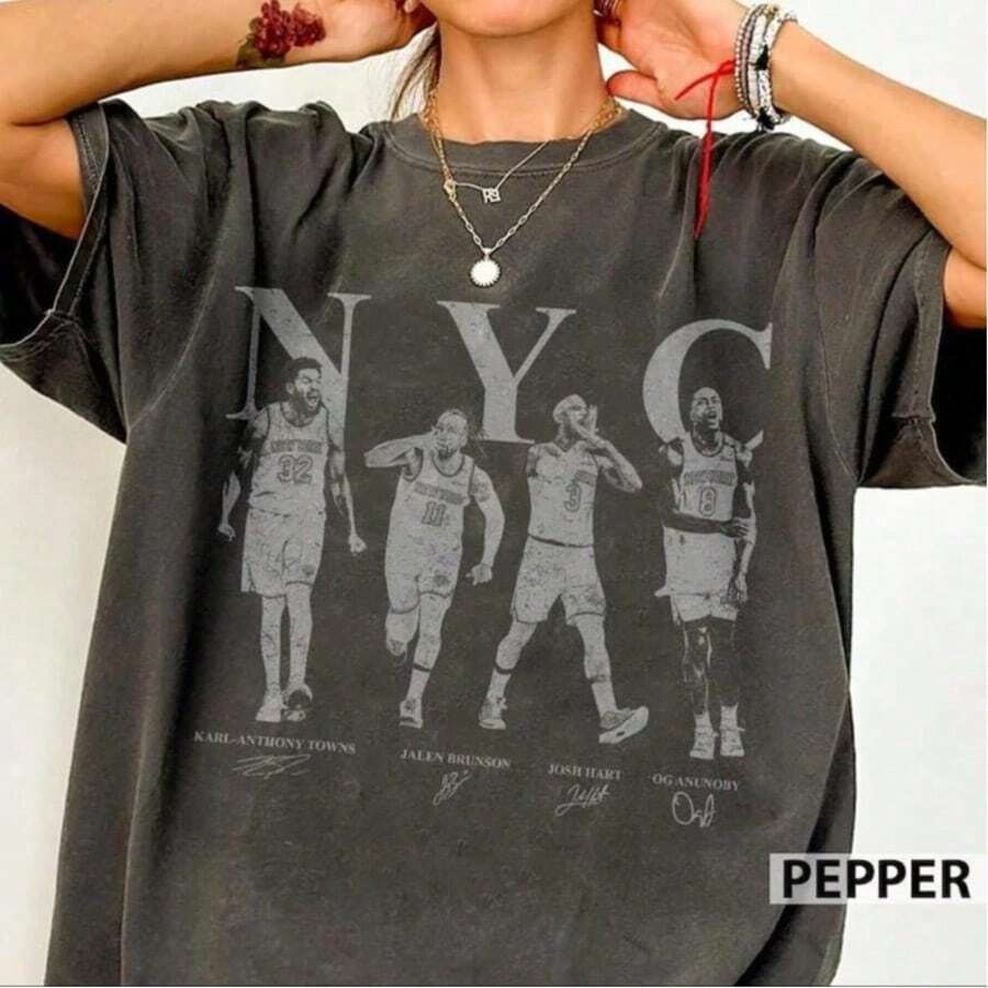 Jalen.Brenson New York Basketball Retro Jersey - 黑色 - 查看 1