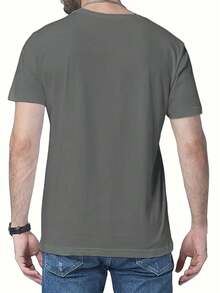 Men's Short-Sleeved T-Shirt With Round Neck And Letter Print Design, Summer Fashion. - 石板灰 - 查看 2