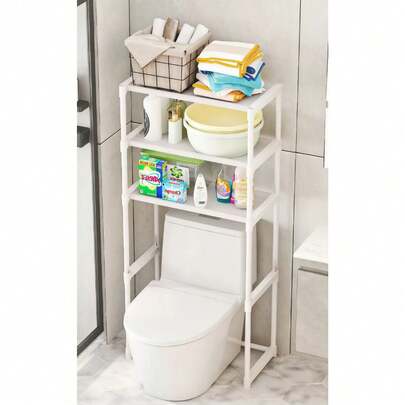 Minimalist Over Washer Rack,Black & White Iron Storage Shelf,Nordic Bathroom Decor,Laundry Room Decor Organizer,Open Frame Balcony Shelf,Aesthetic Washing Machine Accessory
