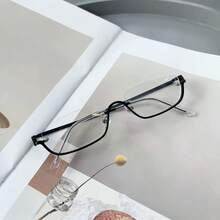 1 Pair Women's Y2K Cool Spicy Half-Frame Square Metal Glasses - Various - View 13