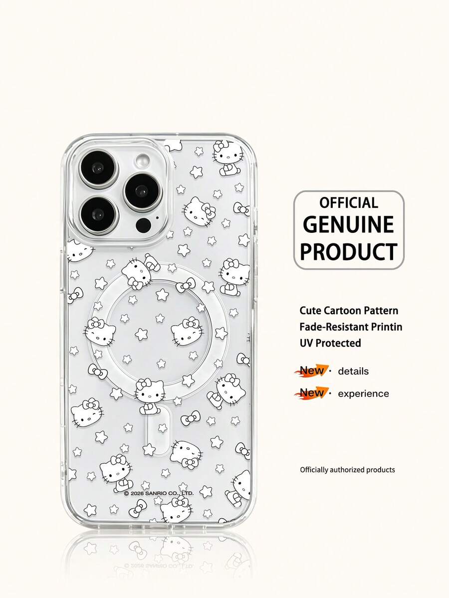 Miniso HelloKitty 透明膠帶無線磁吸充電手機殼,防滑、防摔、防指紋,節日禮物手機殼,適用 iPhone 18 Duo 18 Pro 18 Pro Max、Android 系列 Galaxy S22 S23 S24 S25 S26、Apple 17 17 Air 17 Pro 17 Pro Max、11 12 13 14 15 16 Pro 16 Pro Max 14 Plus 15 Plus 16 Plus 16 Pro 16 Promox XR - 無色 - 查看 1