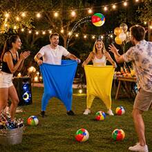 2 Sets Grandma Pants Ball Catching Game Set, Includes 10 Six-Color Elastic Balls And 2 Random Color Air Pumps, Fun Team Relay Party Game, Suitable For Gatherings And Family Parties - View 2