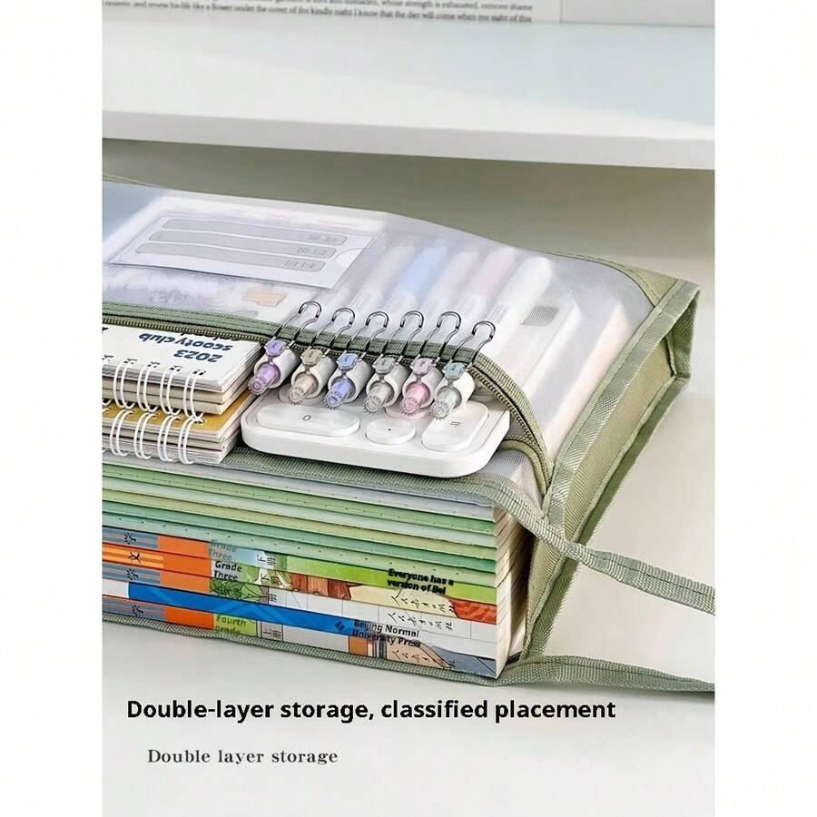 A4 Double Zipper File Bag, Transparent Front For Easy Identification, Perfect Gift For Easter, St. Patrick's Day, Mother's Day, Father's Day And Graduation Season - A - View 1