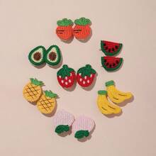 14pcs Baby Hair Clips, Faux Knitted Cute Fruit Design, Non-Damaging To Skin And Hair, Fabric-Covered Clips, Suitable For All Seasons, Daily Home Casual, Holiday Party Celebration Gift, Fashionable Mom And Baby Essential, Perfect For Baby Photo Shoots - Multicolor - View 6