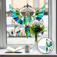 1 Piece European Light Luxury Style Colorful Parrot Window Cling, No Glue Static Cling, Balcony Window Decoration Sunshade Sticker, Home Floor-To-Ceiling Window Kitchen Glass Decal - Multicolor - View 4