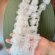 1 Yard White 3D Organza Lace Trim, Delicate Double-Layer Floral Decorative Sewing Trim, For Wedding Dress Hem, Bridal Gown, Hair Accessories, DIY Handmade, Clothing Decoration - Multicolor - View 2